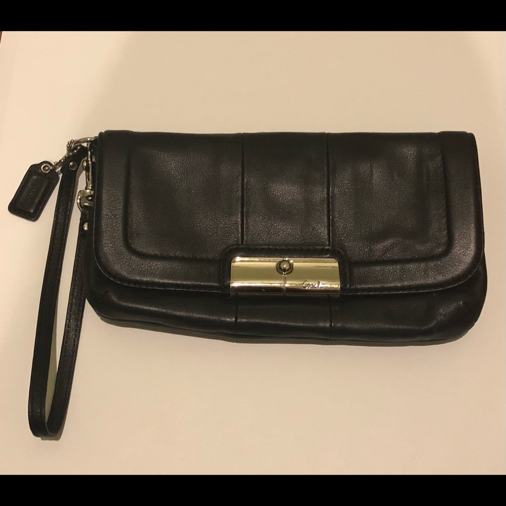 COACH black wristlet